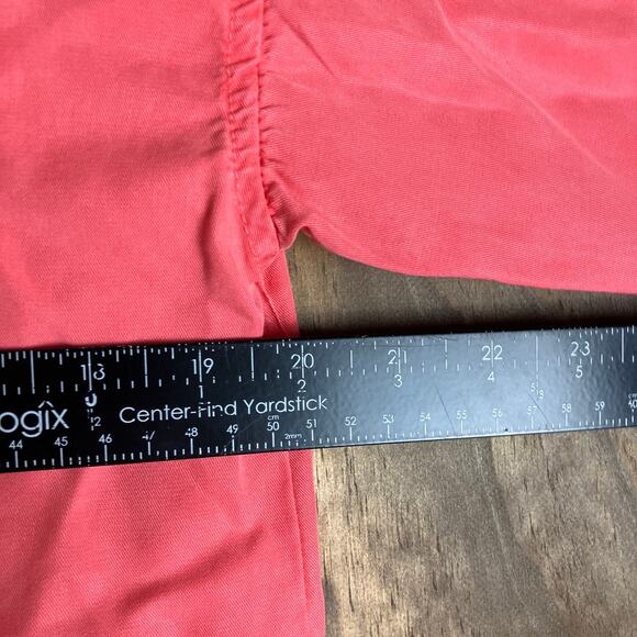 Zara Womens Blouse Coral Utility V Neck Button Down Long Sleeve Medium - Picture 8 of 12